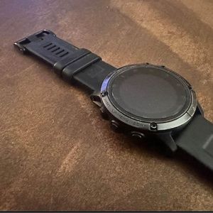 Garmin Fenix 5X Plus watch with charging cord and 6, durable ANCOOL band
